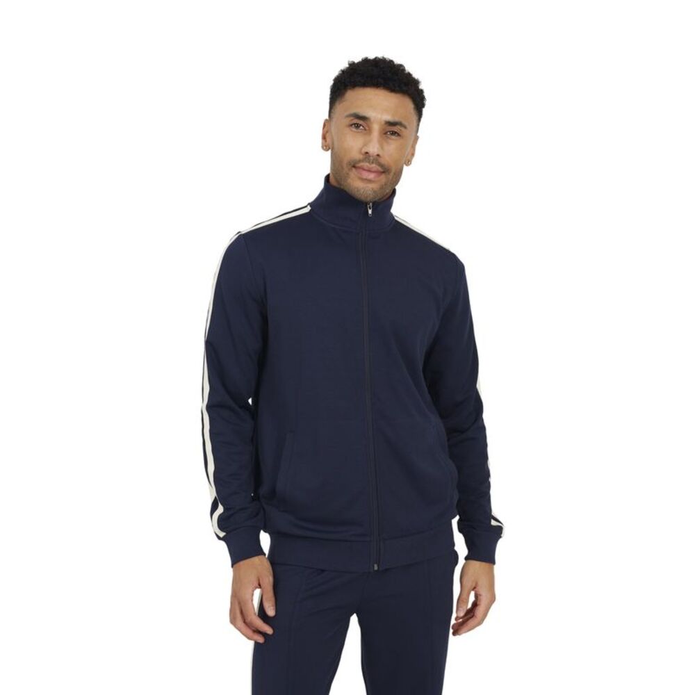 Brave Soul Mens Zip Funnel Neck Track Top / Navy